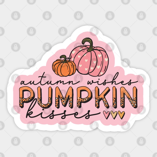 Autumn Wishes, Pumpkin Kisses Sticker by Erin Decker Creative